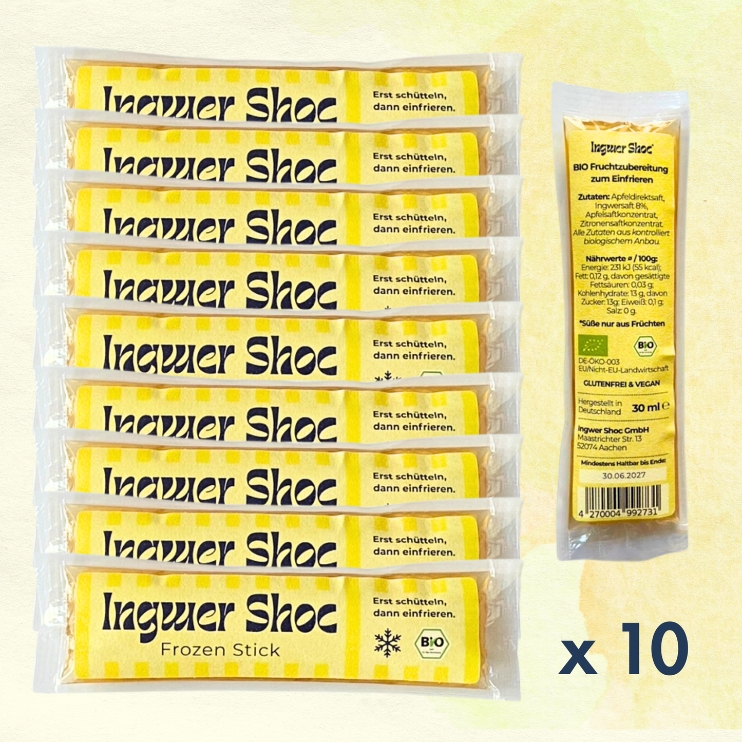 10 x Frozen Ingwer-Shot