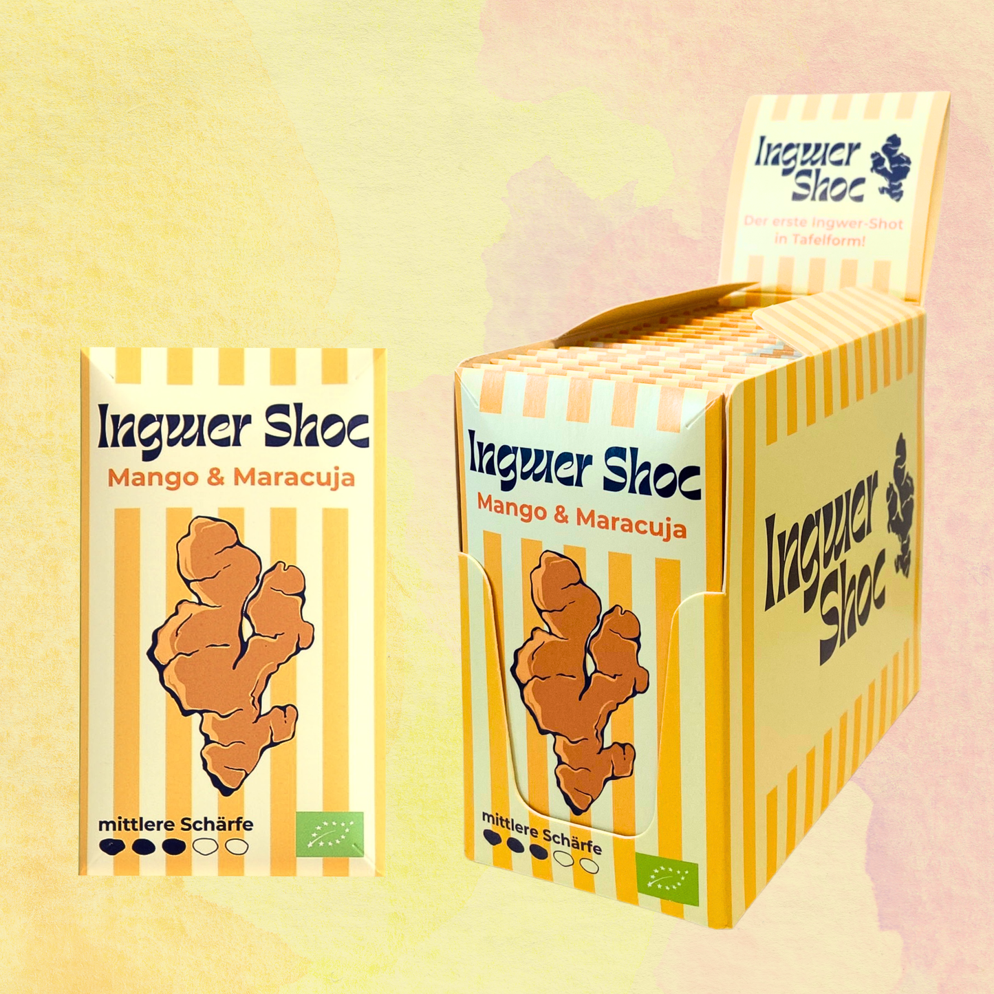 Bio Ingwer Shoc Mango & Maracuja, 20 Stück Vorteilsbox