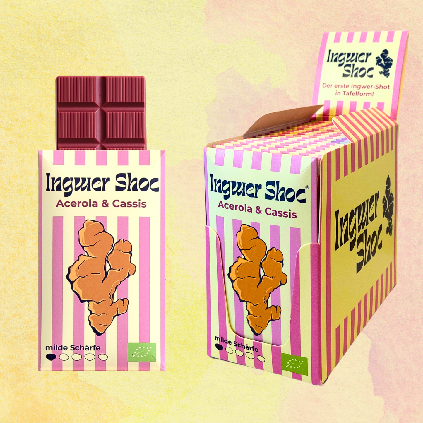 Bio Ingwer Shoc Acerola & Cassis, 20 Stück Vorteilsbox