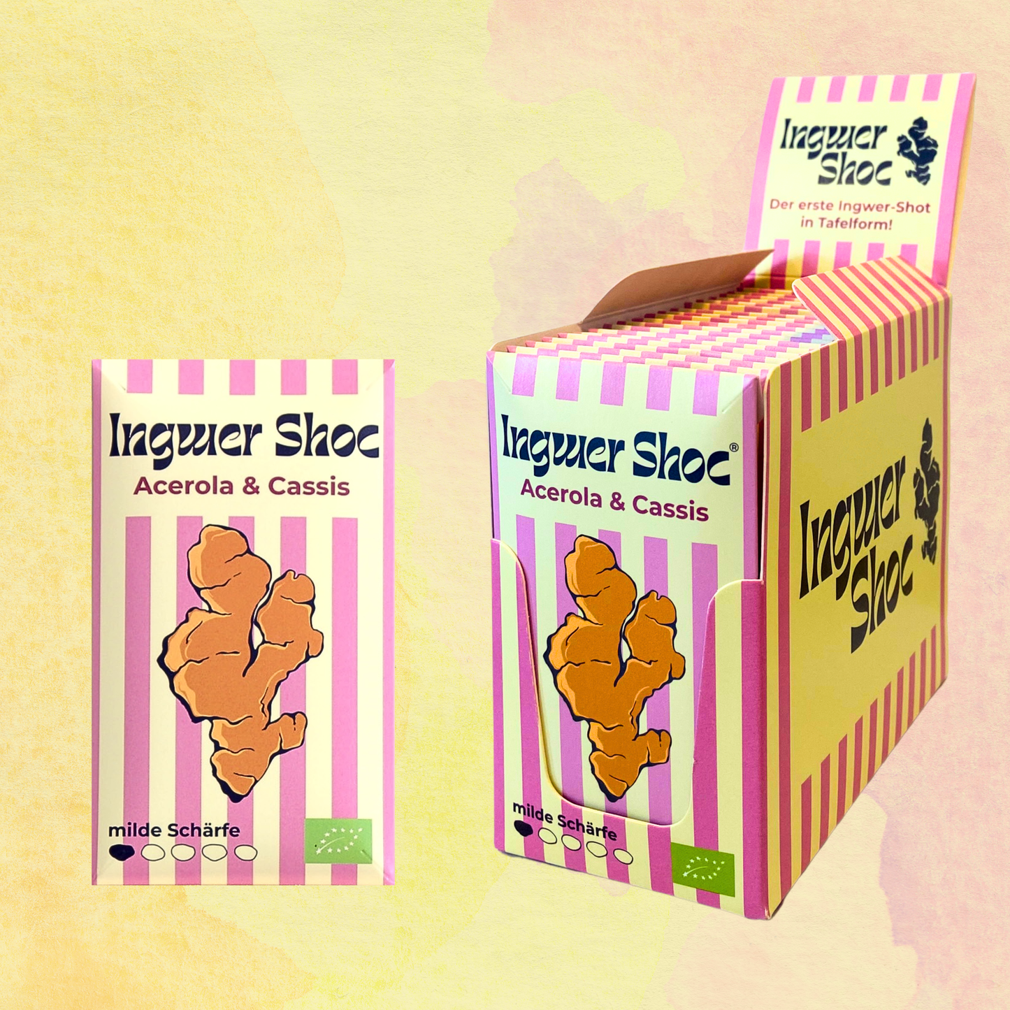 Bio Ingwer Shoc Acerola & Cassis, 20 Stück Vorteilsbox